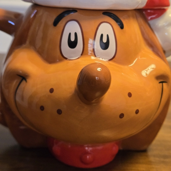 Grinch & Max Ceramic Holiday Mugs w/ Santa Hat Lids – 23 oz – Dr. Seuss Set of 2 - Picture 14 of 16